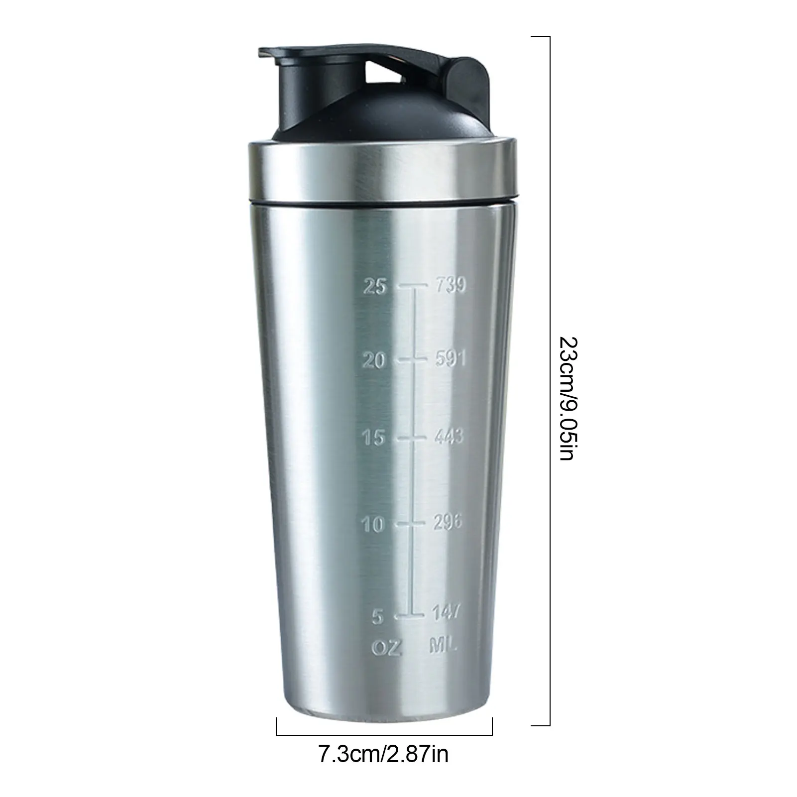 Stainless Steel Shaker Bottle Gym Protein Powder Mixing Bottles Nutrition Blender Cup Sport Drinking Vacuum Insulation Water Cup