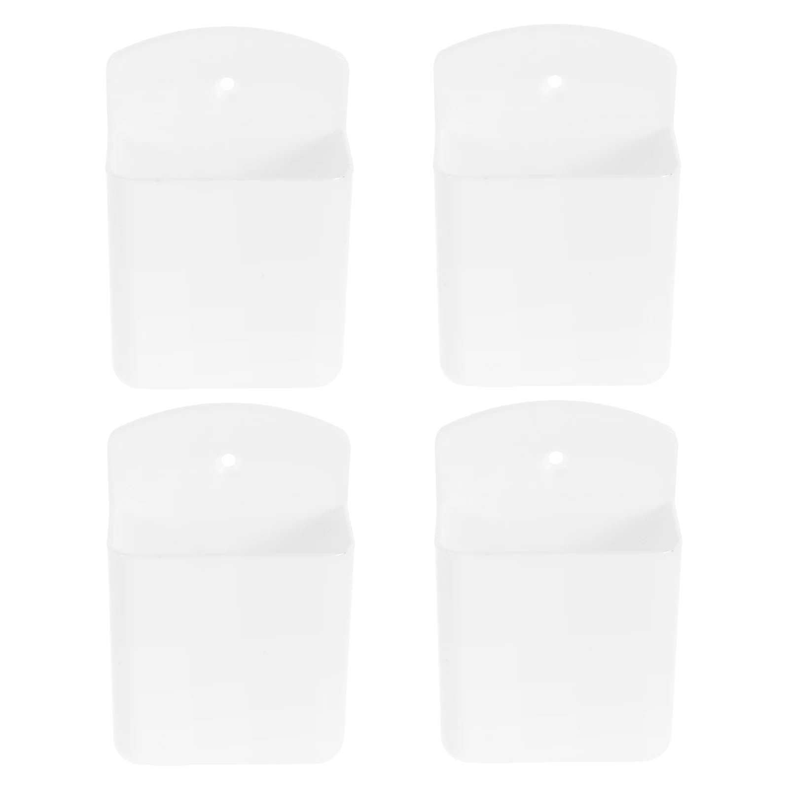 

4pcs Remote Control Holder Rack Wall Mounted Air Conditioner Controller Storage White Plastic Self Adhesive Save Space Practical
