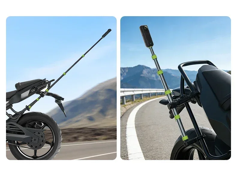 aMagisn 1,5 m (59,0 Zoll) / 1,1 m (43,3 Zoll) Motorrad-Selfie-Stick für GoPro DJI Insta360, 1/4 Zoll unsichtbare Teleskopstange – Detail 12