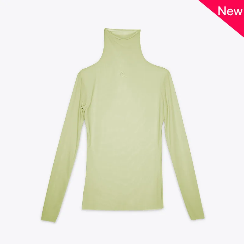 Robe d'entraînement de danse en fil de maille, col haut, manches longues, hauts de Ballet de danse classique, vêtements de danse folklorique chinoise, vêtements de scène