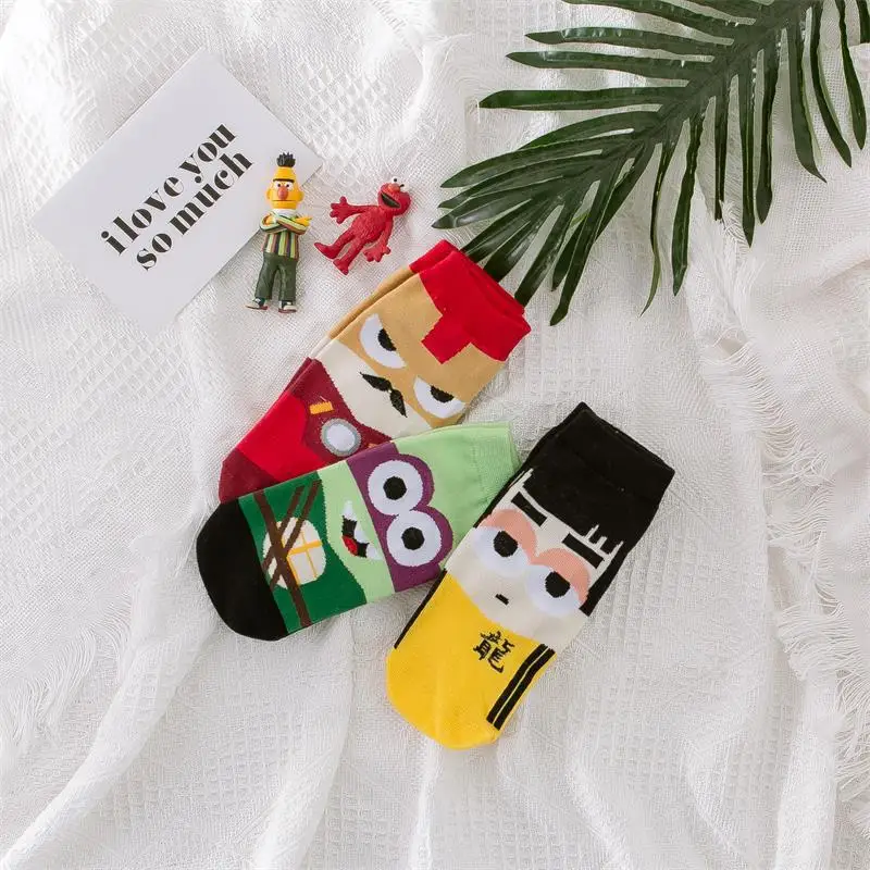 34-39 Women Harajuku Socks Hip Hop Ankle Socks Unisex Socks Ninja Cartoon Women Socks  Short Novelty Sokken