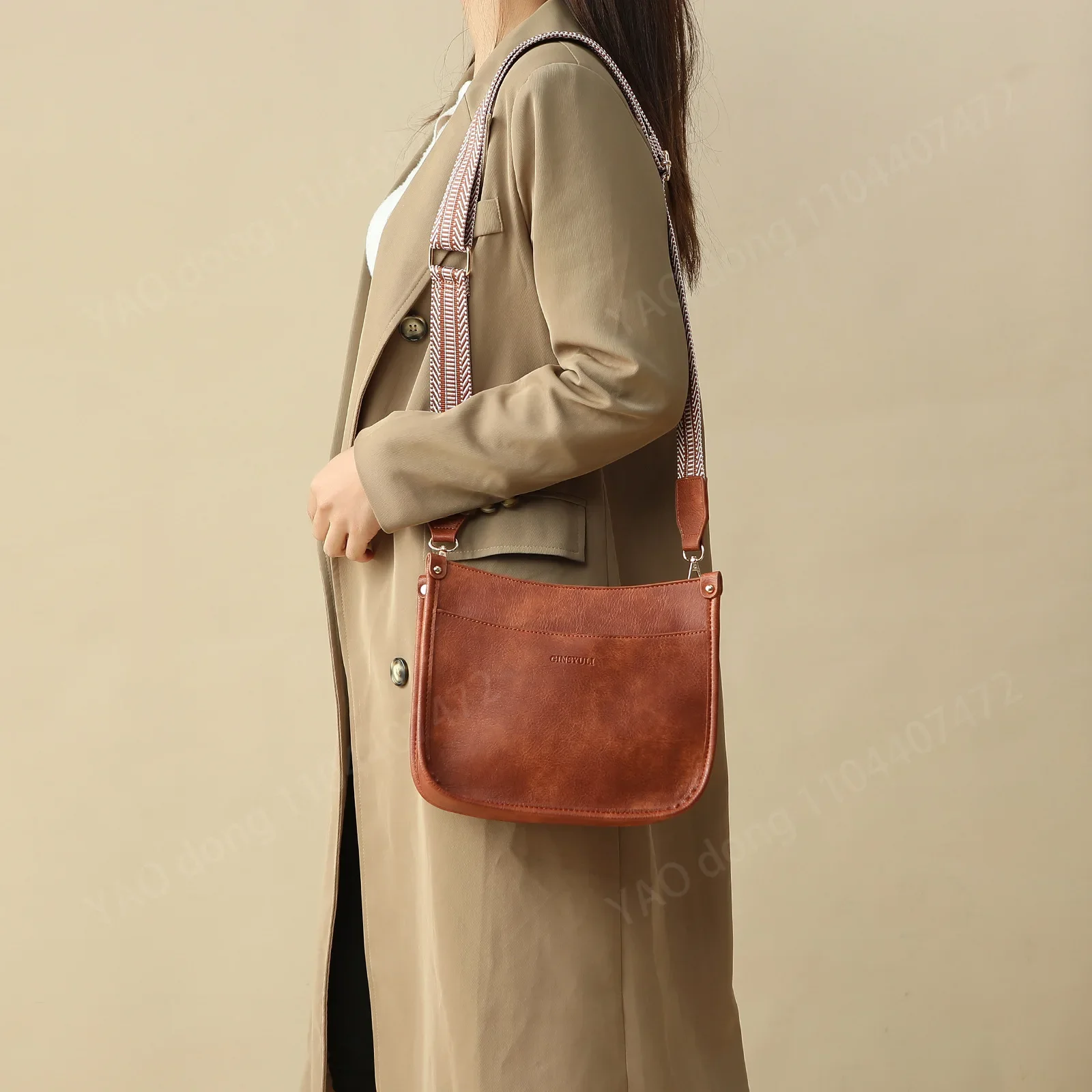 Yao dong 2024 nuevo bolso de hombro para mujer, bolsos cruzados informales de cuero PU para mujer, bolso de lujo de estilo Vintage para mujer 3353