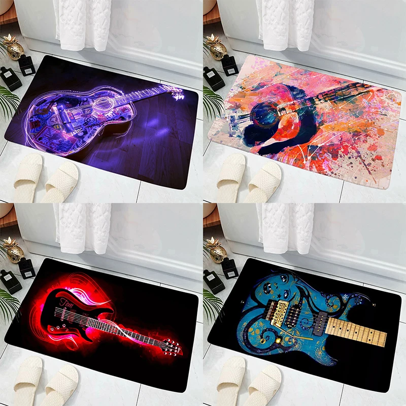 40x60cm Colorful Violin Art Rug Door Mat Non-slip Bathroom Kitchen   Living Room Bedroom Porch  Home Decor