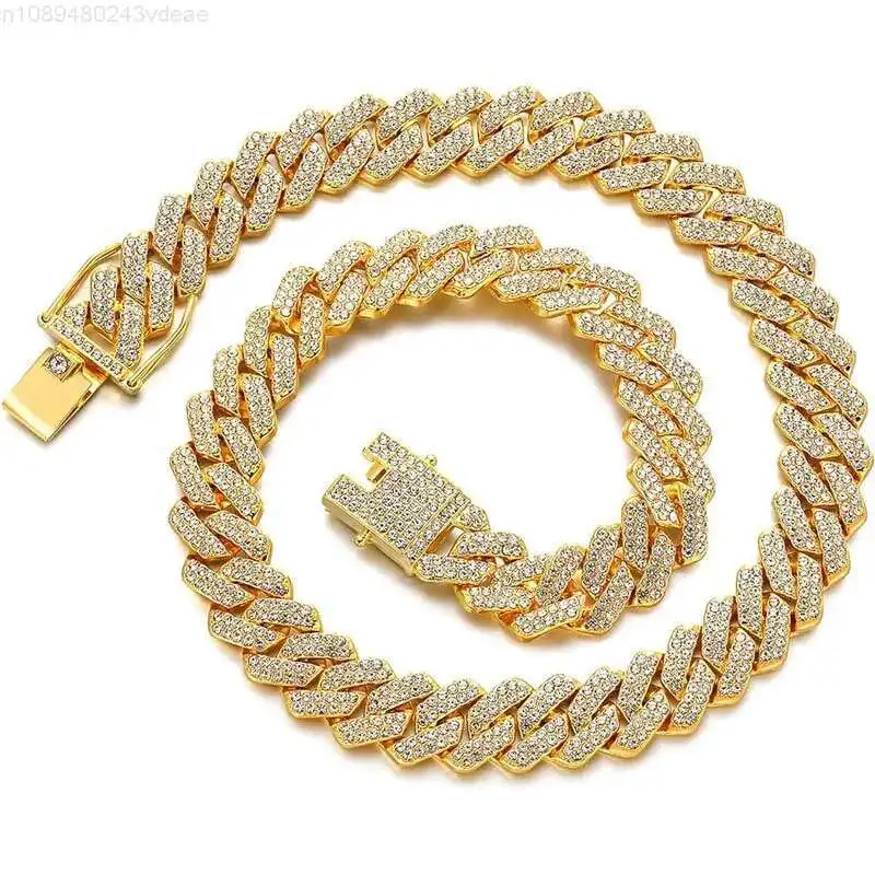 

7 Carat Miami Cuban Link Necklace Chain Real 10k 14k 18k Gold and Silver Plated Moissanite Diamond Necklace All Sizes