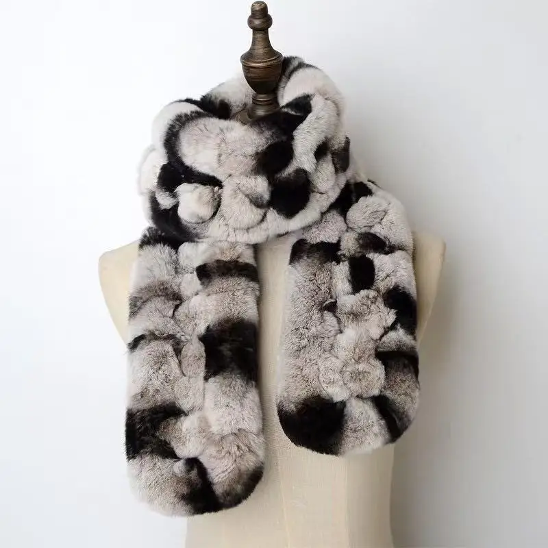 

Модный зимний мужской и женский меховой шарф, глушитель из кроличьего меха, 2 шарфы из натурального меха, оптовая и розничная продажа, высокое качество