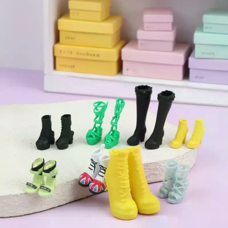 1/6 Doll High Heels Boots Sandals Fashion Dress Up Accessories for Female Dolls Pretend Play Toy Decoration