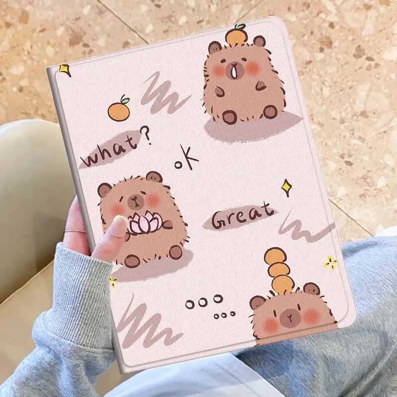 

Capybara Cute Cartoon Gift For Samsung Galaxy Tab S10 S9 S8 S7 Lite FE Plus Scratch resistant Pen Tray Tablet Case
