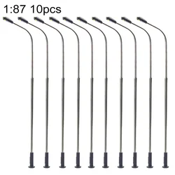10Pcs Model Railway Warm White HO Scale Lamps Post 1:87 Street Light Single Head Lamps Street Park Layout Scenery Accessories
