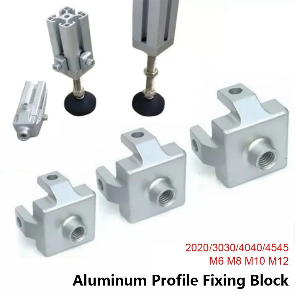 1Pcs M6-M12 Thread Size Caster Foot Wheel Cup Connection Block 2020 3030 4040 4545 Profile Aluminum Profile Fixing Block