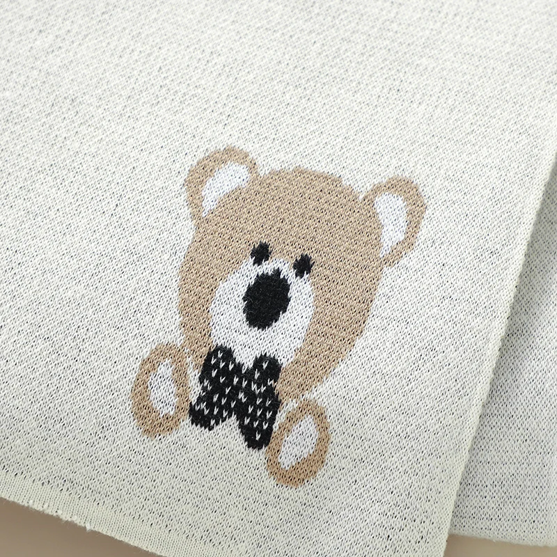 Baby Blanket Cotton Knit Newborn Boys Girls Bedding Quilt 90*70CM Stroller Swaddle Wrap Super Soft Cute Cartoon Bear Sleep Plaid