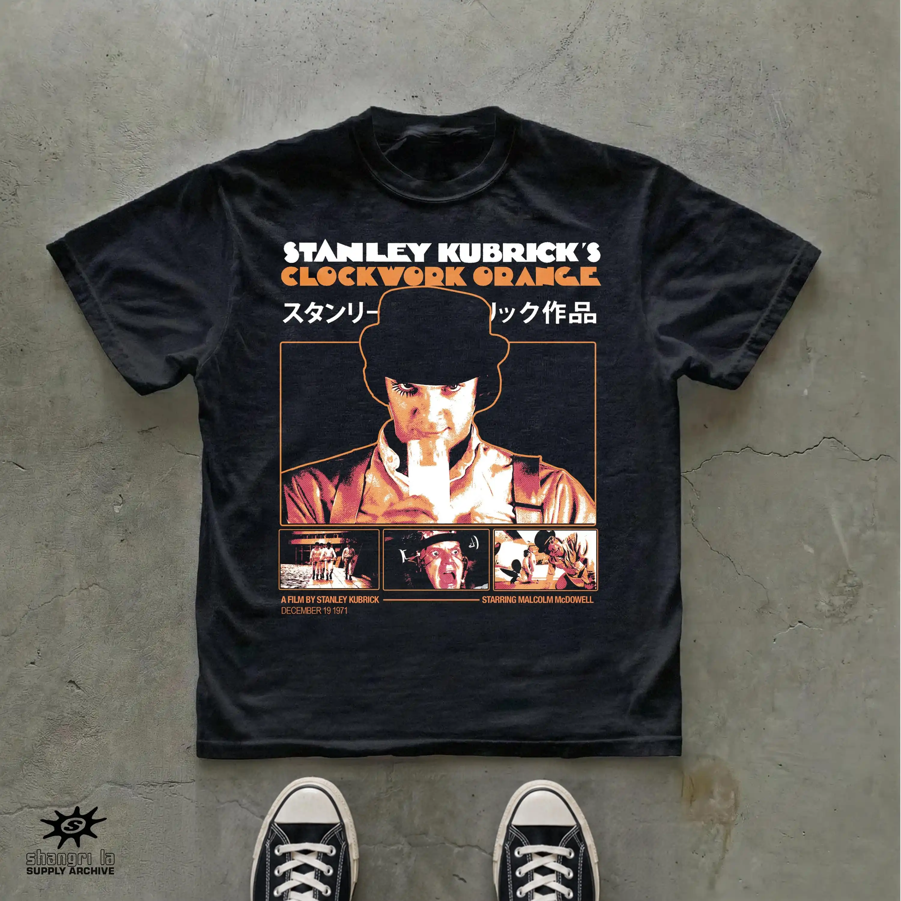 A Clockwork Orange Graphic T-Shirt | Vintage Dystopian Movie Tee | Retro Film Poster Shirt | Cult Cinema Streetwear Fan Art Tee