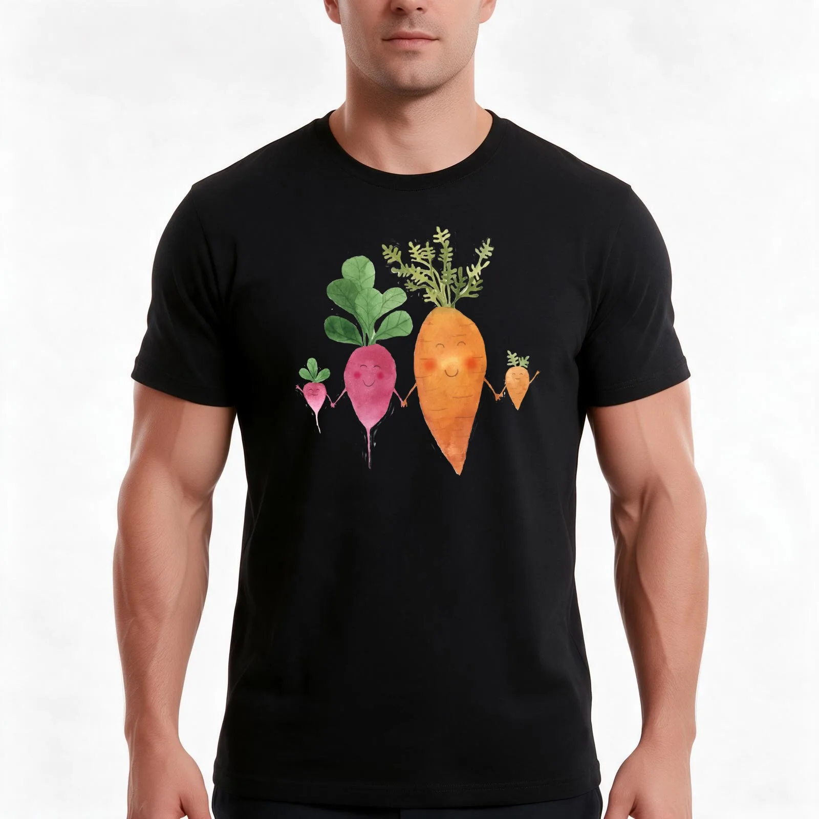 Carrots and beets are friends forever T-Shirt, Summer Casual Cotton Tee, Oversized Streetwear Tops, Vintage Graphic Print