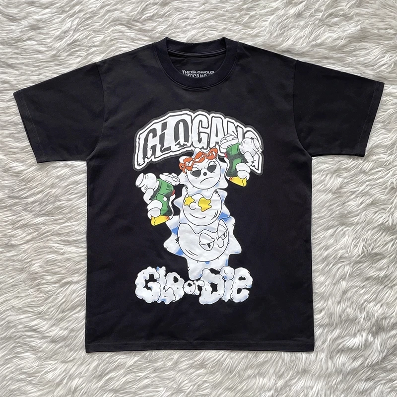 2026ss Glo Gang Boyz Worldwide T-Shirts High Quality Men Women Cartoon Ghost Print Tee Tops