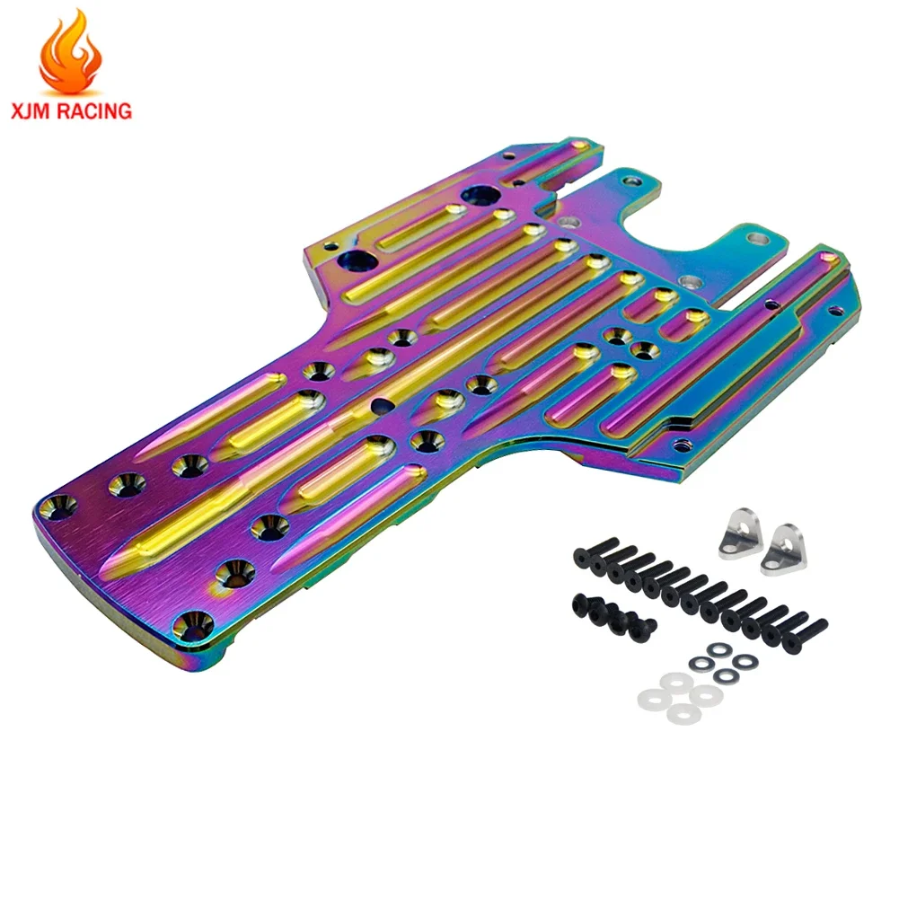 CNC Metaal Verdikte Kleurrijke Achterchassis Bodemplaat voor 1/5 HPI Rofun Baha KingMotor Rovan Baja 5b 5t 5sc Rc Auto Racing Onderdelen