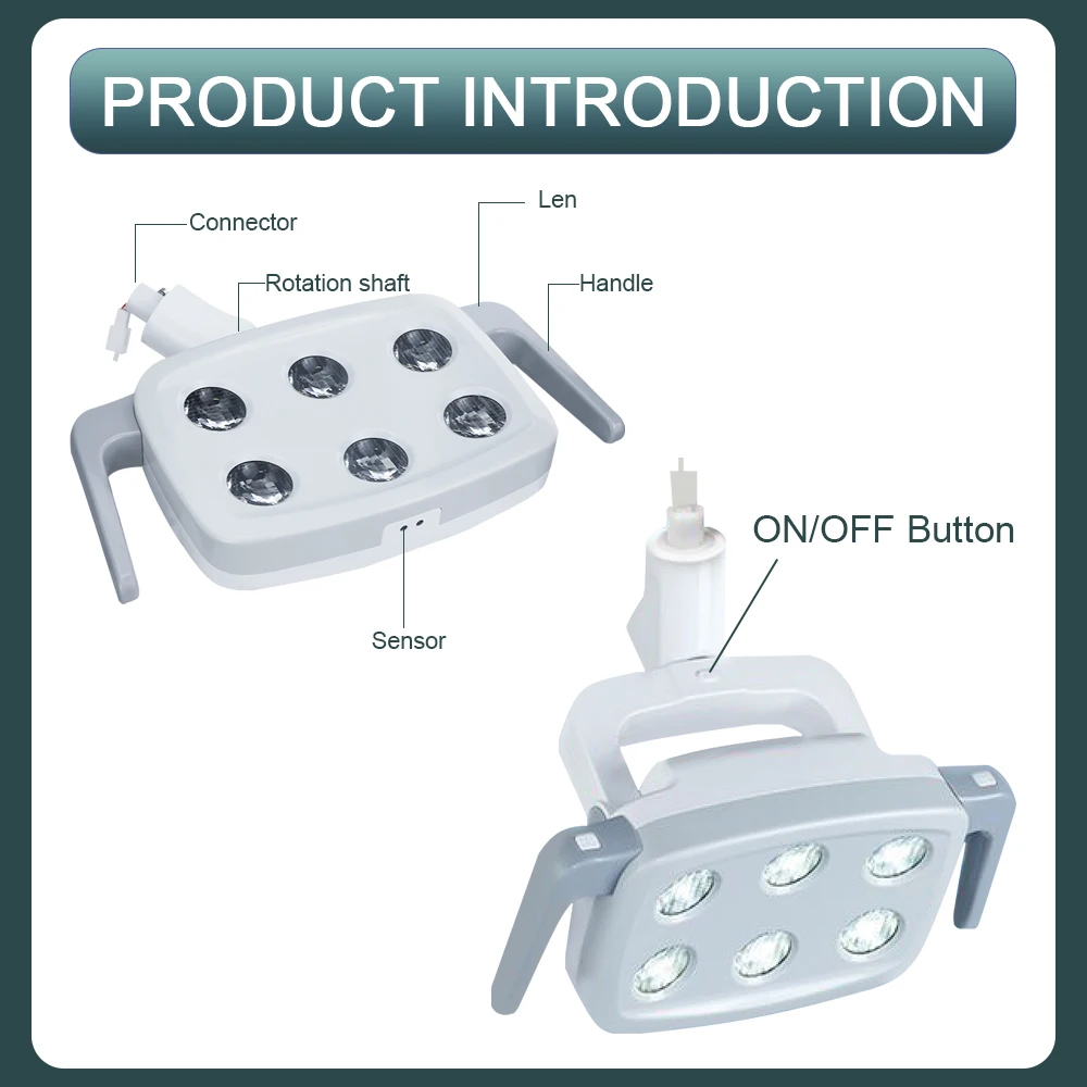 Medische 6 Leds Inductie Operatie Tandheelkundige Stoel Lamp Schaduwloos Led Licht Voor Chirurgisch Gebruik