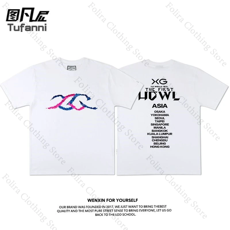 XG WORLD TOUR Concert Series Print T-shirt for Fans Men Women T Shirt Cotton Summer Tops Short Sleeve Tee Fashion Streetwear