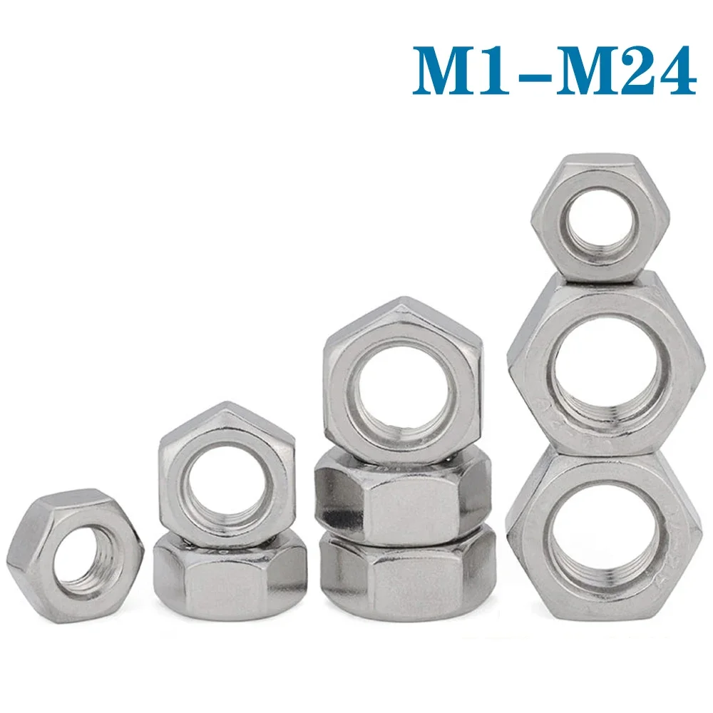

5-20Pcs M1 M1.2 M1.4 M1.6 M2 M2.5 M3 M3.5 M4 M5 M6 M8 304 Stainless Steel DIN934 Hex Hexagon Nut Screw