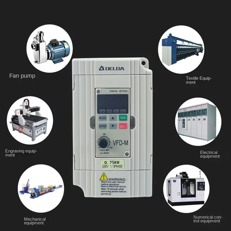 محول محرك تيار متردد ، 1 حصان ، V ، 0.75KW HZ VFD007M21A