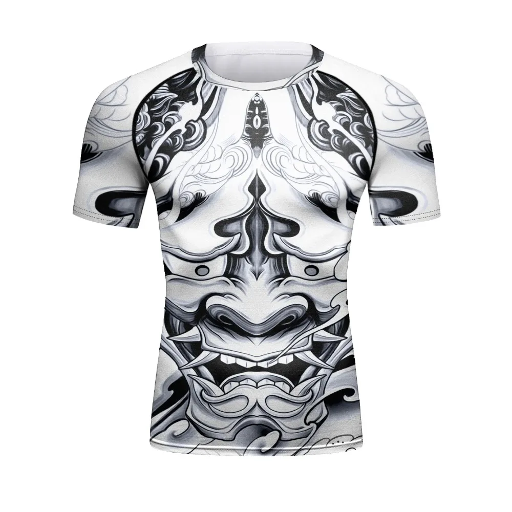 3D Printed Quick-drying  Breathable Men's Kickboxing Jujitsu Surfing Training Brazilian Jiu-jitsu Crewneck Short-sleeved T-shirt