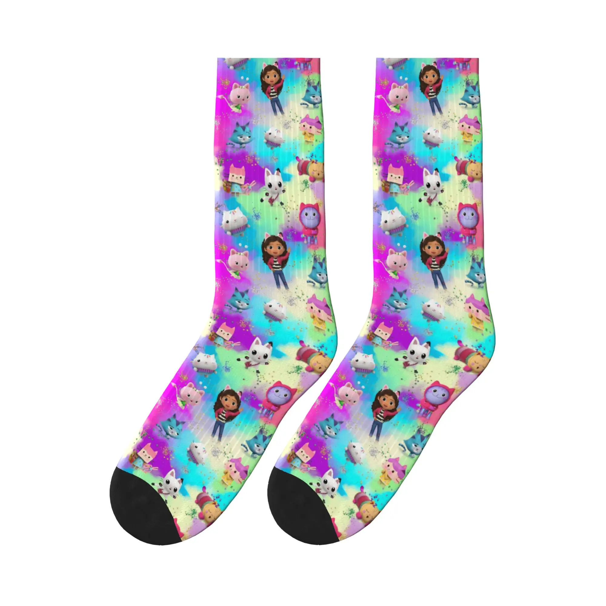 

G-gabbys Dollhouse Cartoon Socks Novelty Stockings Men's Breathable Running Sports Socks Winter Design Non Slip Socks