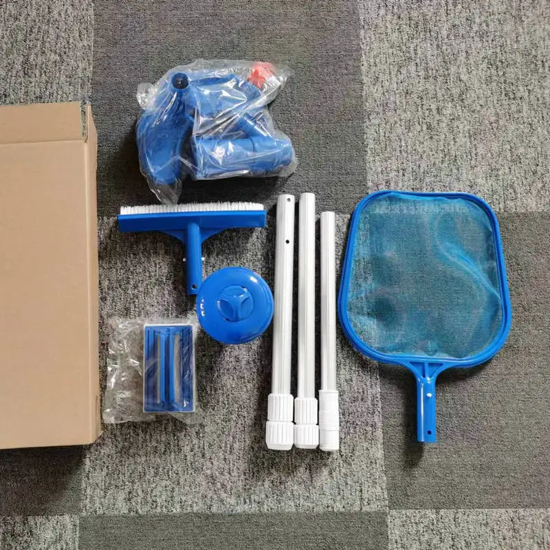 Portable vacuum jet suction head pool cleaning net swimming pool brush cleaning tool set