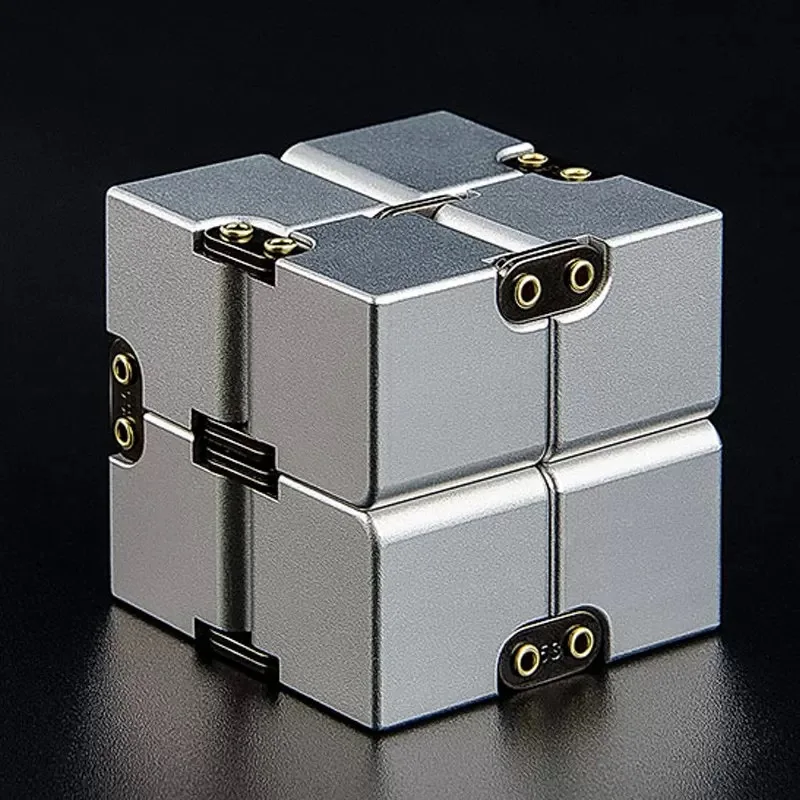 Edc cubo alemão premium liga de alumínio brinquedo fidget bolso-tamanho infinito flip cubo gadget alívio da ansiedade do estresse para adultos crianças
