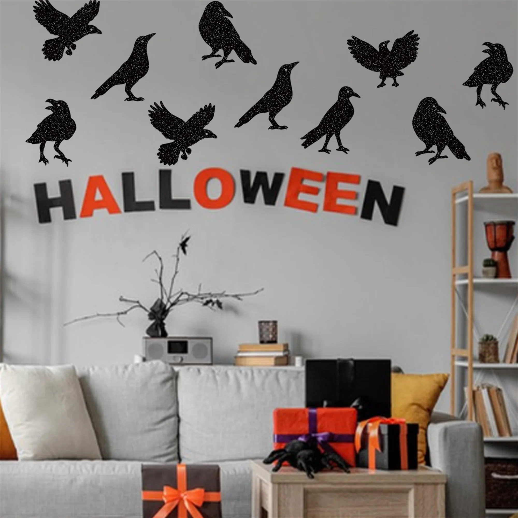 Spooky Black Cat Decals Fun Halloween Wall Stickers for Haunted House Party Decorations and Office Events