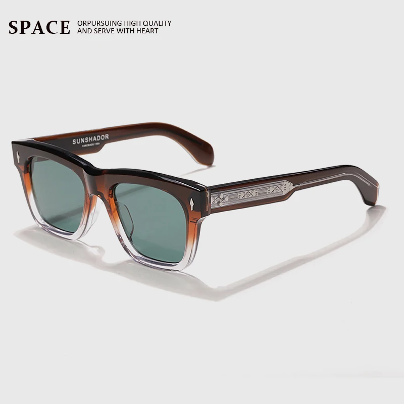 Stylish square-framed women sunglasses SCASH designer handmade men street shot luxury brand sunglasses can be sculpted