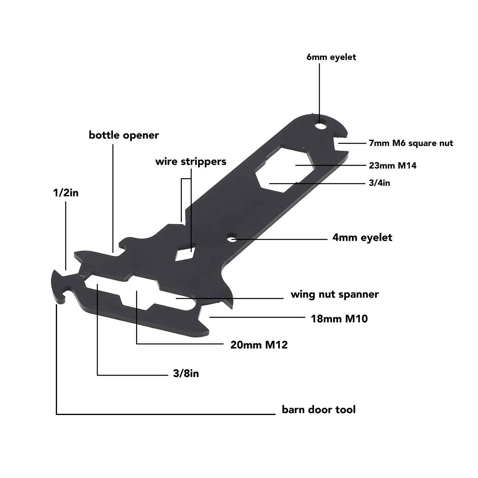 14 في 1 أداة تريجر أدوات يدوية عالية القوة متعددة الوظائف محمولة طلاء مسحوق أسود لسفن سيارات RV