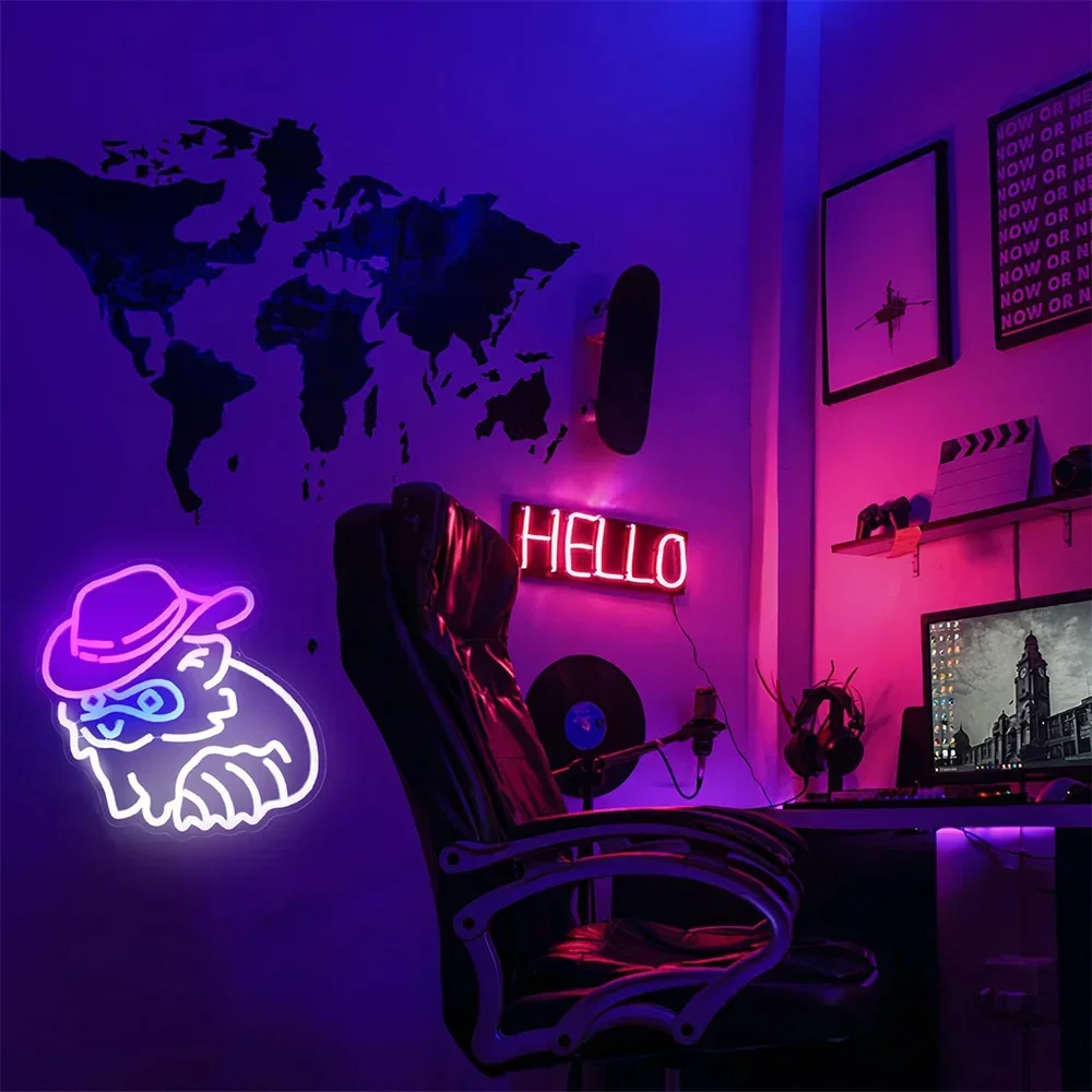 كول قبعة رعاة البقر LED النيون تسجيل USB عكس الضوء ضوء النيون تسجيل ل غرفة نوم غرفة معيشة حفلة عيد ميلاد هدية جدار ديكور