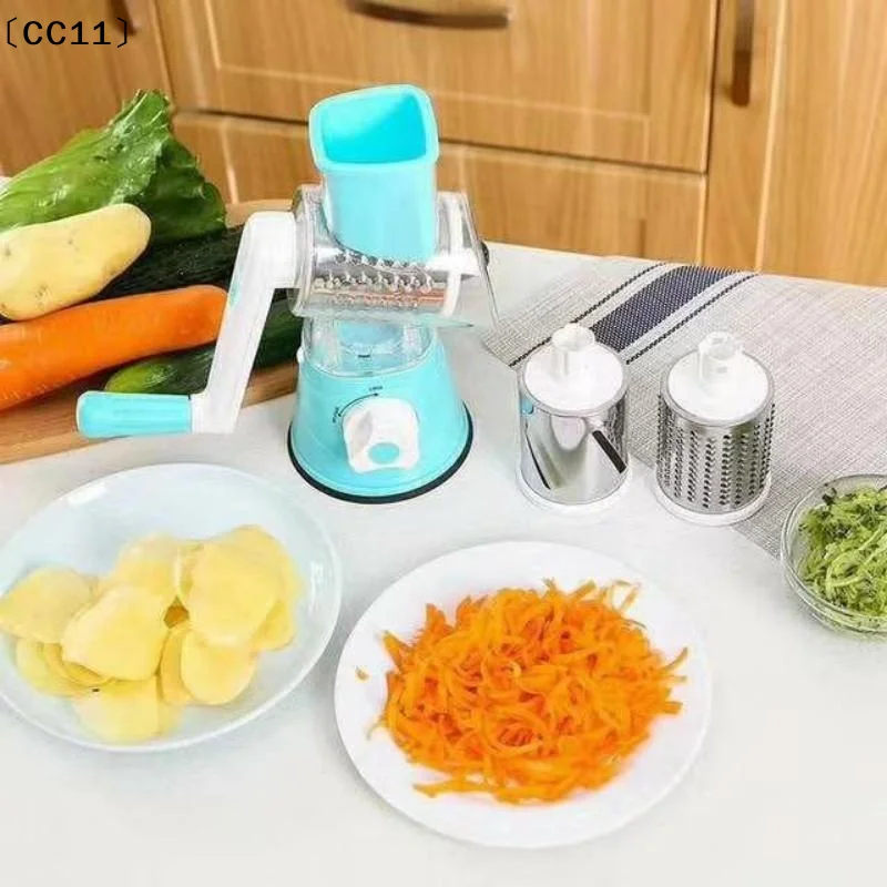 Manual Rotary Vegetable Slicer Grater With Multiple Blades Easy Clean For Home Kitchen Cooking〔CC11〕