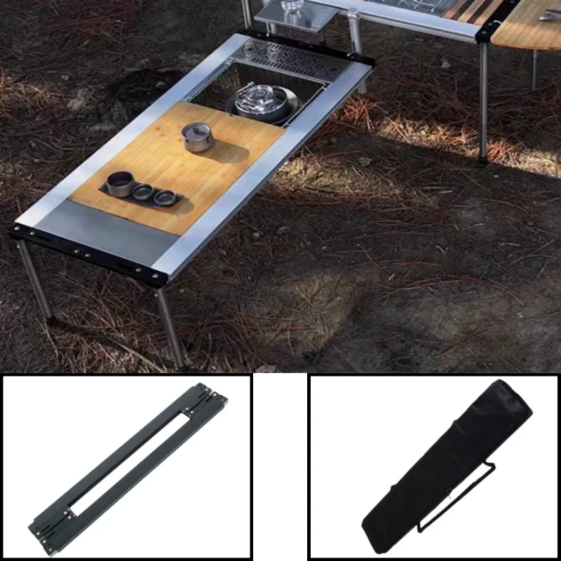 Igt 4 Unit Zilver Zwart Opvouwbaar Frame Aluminium Tafel Draagbare Lichtgewicht Outdoor Campingtafel Cool Kampeeruitrusting