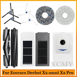 Ecovacs Deebot X2 için omni / X2 Pro / X2 robotlu süpürge rulo ana yan fırça Hepa yedek filtre parçaları aksesuarları