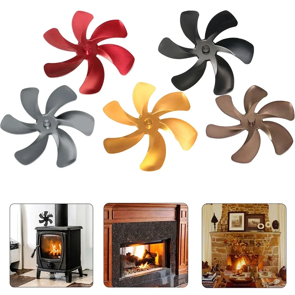 Stoves Part Fan Baldes For Wood 1pcs Aluminum Alloy Fireplace Fan Heat Powered Burner Fan Blade Large Air Volume