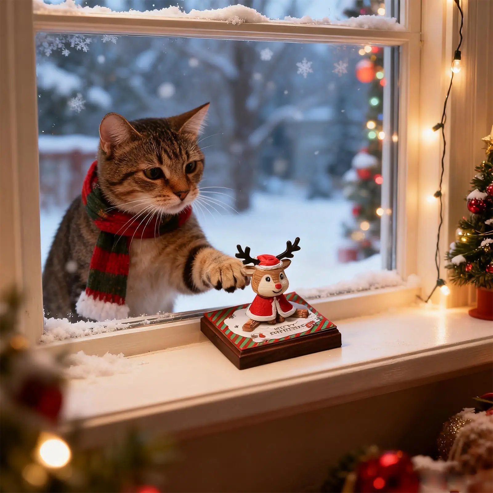 Time Piece Calendar Deer Design Daily Planner Christmas Theme 3D Sculpture Tear Away 2026 Calendar For Kids Women Men Teacher