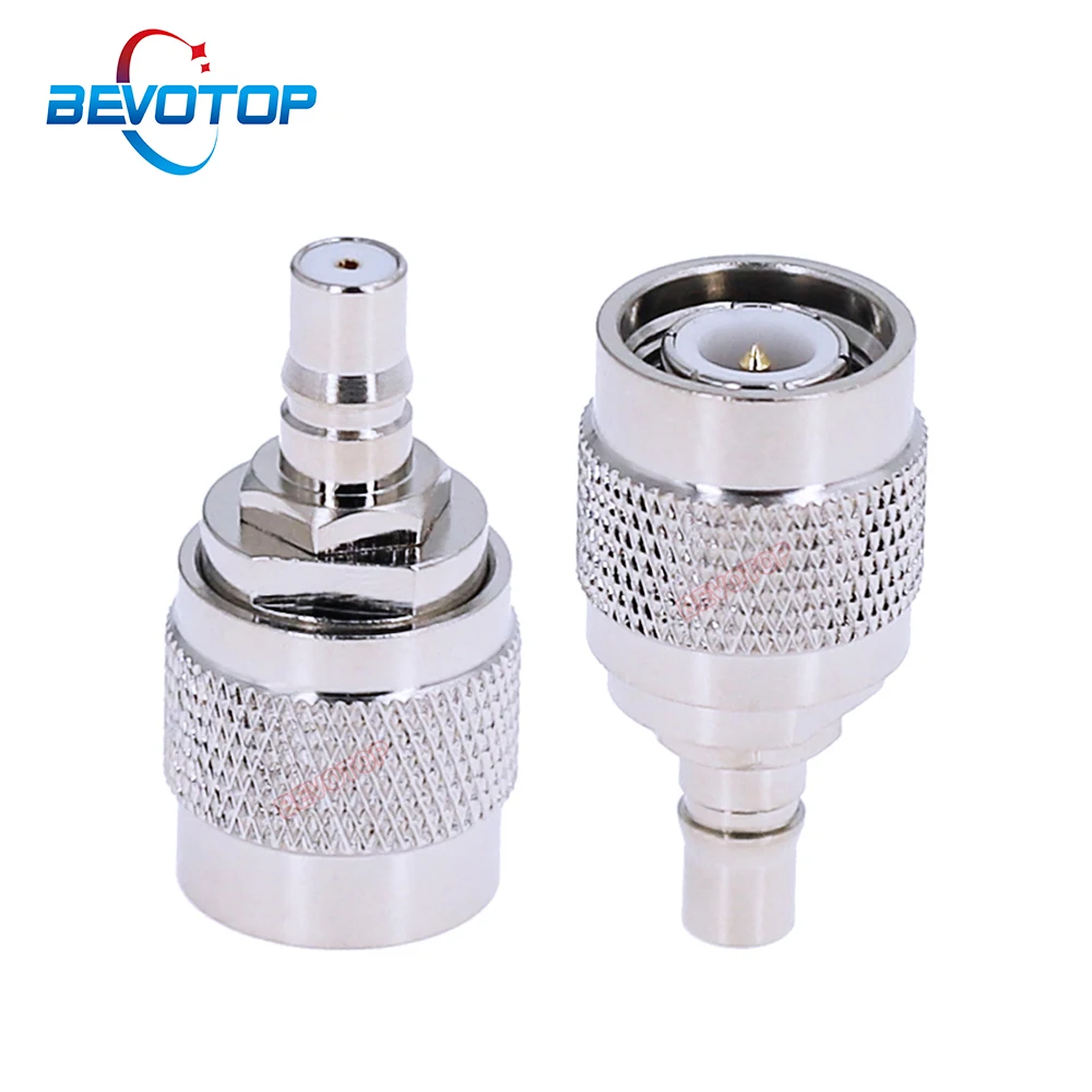 10PCS/LOT QMA to TNC Adapter Copper TNC Male to QMA Female RF Coaxial Adaptor 50 Ohm Converter BEVOTOP Connectors Wholesales