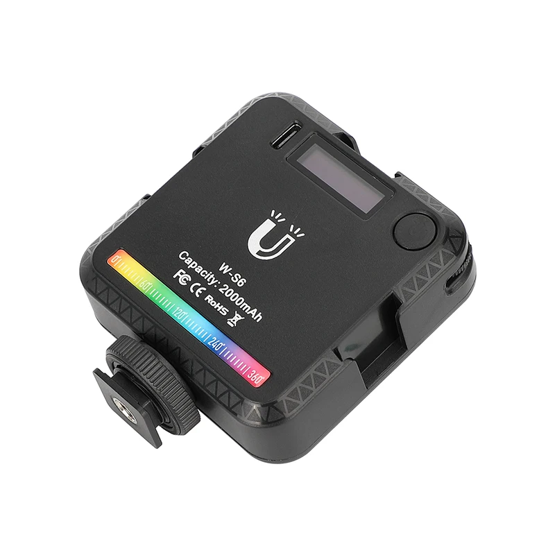 CAMVATE Magnetic RGB LED Video Fill Light with Shoe Mount Adapter 2500 to 9000K Color Temperature 95+ CRI