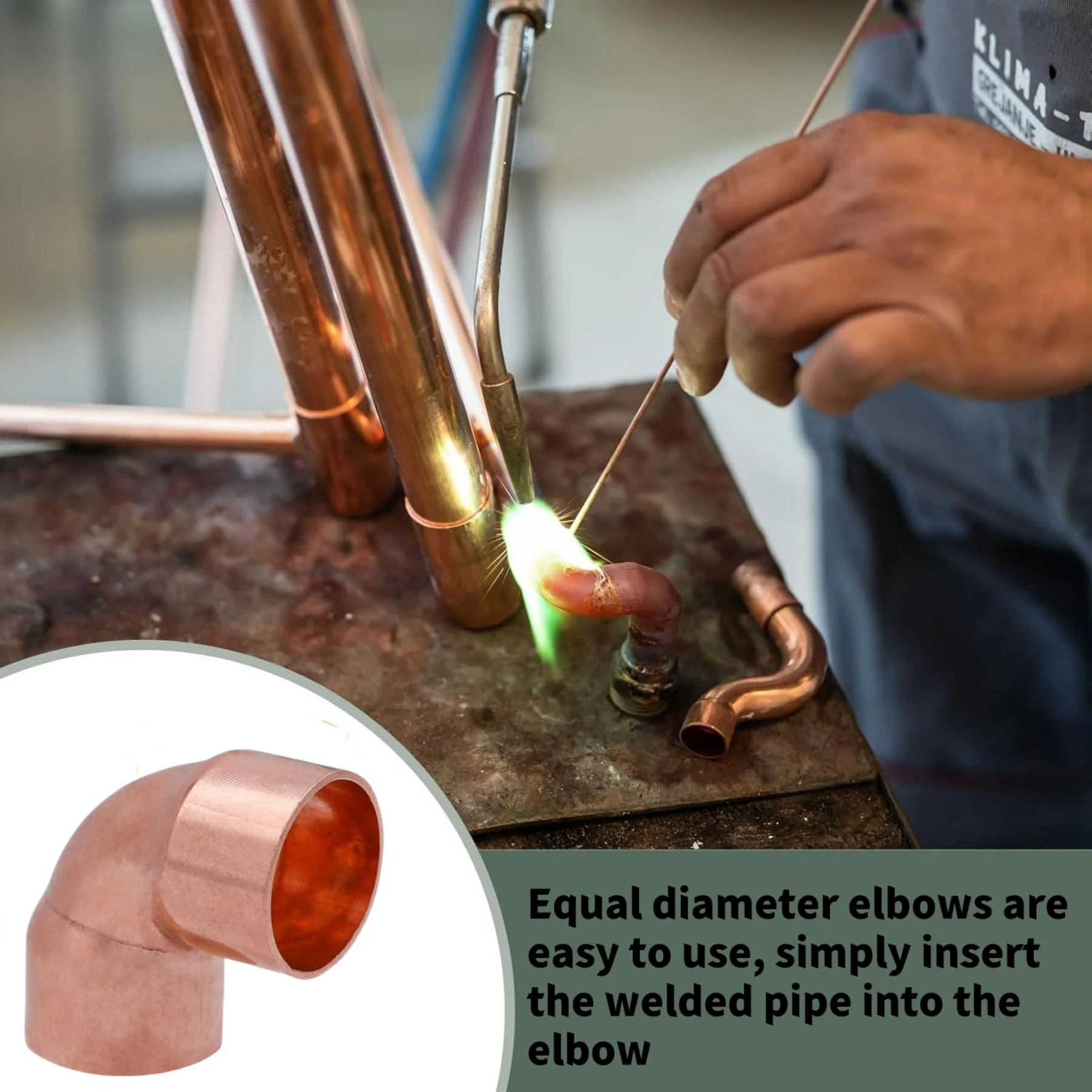 90 °   لحام الكوع تركيب الأنابيب النحاسية 2-Way التدفئة التهوية وتكييف الهواء متوافق 1/2 بوصة القطر الاسمي