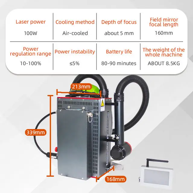Hoge kwaliteit Mini Pulse Laser Roestverwijdering Machine Schonere Laserreinigingsmachine voor verf