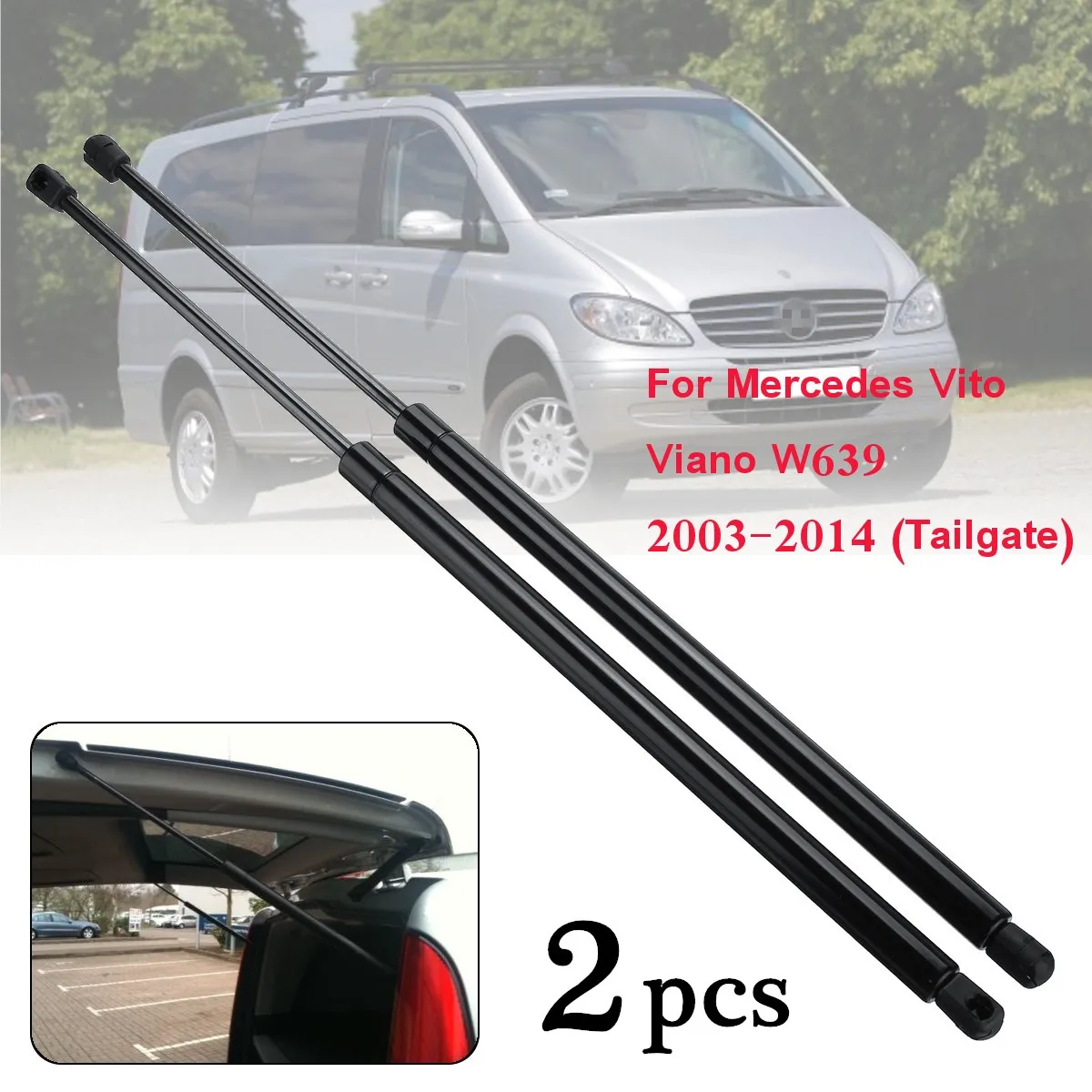 2pcs Rear Tailgate Boot Gas Struts Support Lifters For Mercedes Vito Viano W639 2003-2014  6399800164