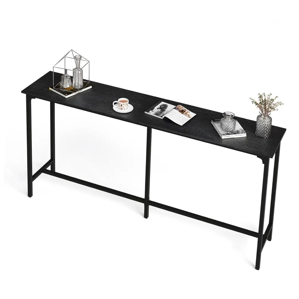 71 Inch High Top Bar Table, Wooden Rectangular Narrow Long Counter Height Pub Table, Multi-Scene Use for Kitchen, Customized