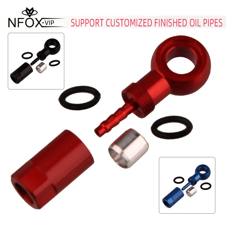 

NFOX Bicycle 5mm Hydraulic Brake Fittings XTR Aluminum Alloy 7075 Five-wire XT Tubing SLX Joint Tee Pipe Accept Customization