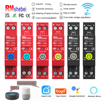 RMshebei 63A 1P+N WIFI Smart Switch Energy Meter Kwh Metering Monitoring Timer Relay MCB TUYA smartlife voltage current protect