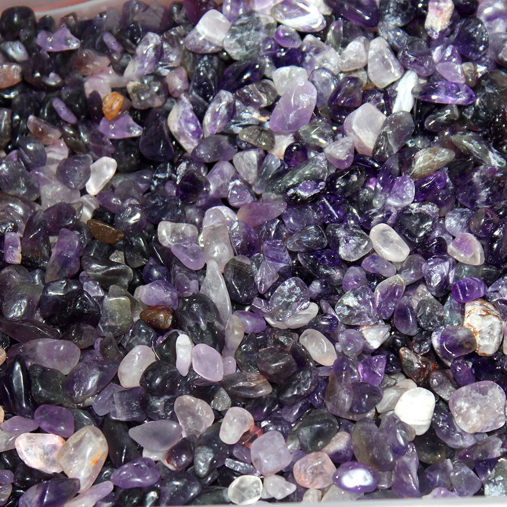 100g Natural Gravel Crystal Quartz Chip Bead Ornaments Irregular Energy Gem Stone Bead for Fish Tank Bonsai Decoration 5-7MM