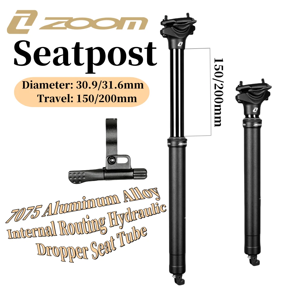 جديد زووم دراجة بالقطارة Seatpost 30.9/31.6 مللي متر قطر 150/200 مللي متر السفر سبائك الألومنيوم ل الجبلية الطريق دراجة الدراجات اكسسوارات