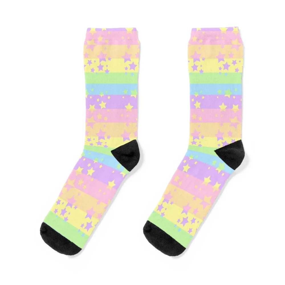 

Pastel rainbow and stars Socks heated kids Socks For Man Women's