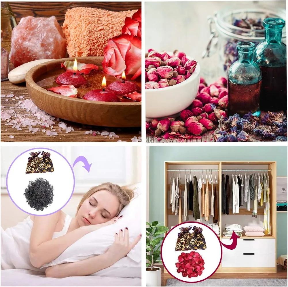 16 Bags Dried Flowers for Soap Making, DIY Candle Making, Bath - Rose Petals, Lavender, Forget Me Not, Lilium, Jasmine, Rosebuds & More view 6