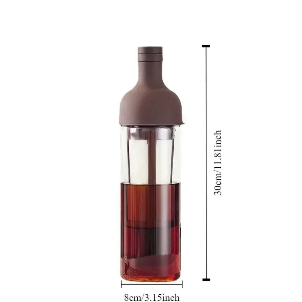 Cold Brew Coffee Maker 500ml Glass Bottle Iced Coffee Maker Tea Infuser Carafe Portable Filter Coffee Bottle for Home