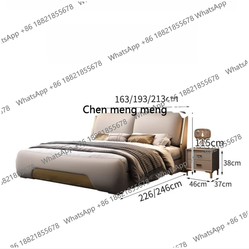 Pillows Aesthetic Bed Master Bedroom Unique Luxury Headboard Bed Double King Size Frame Letto Matrimoniale House - view 6