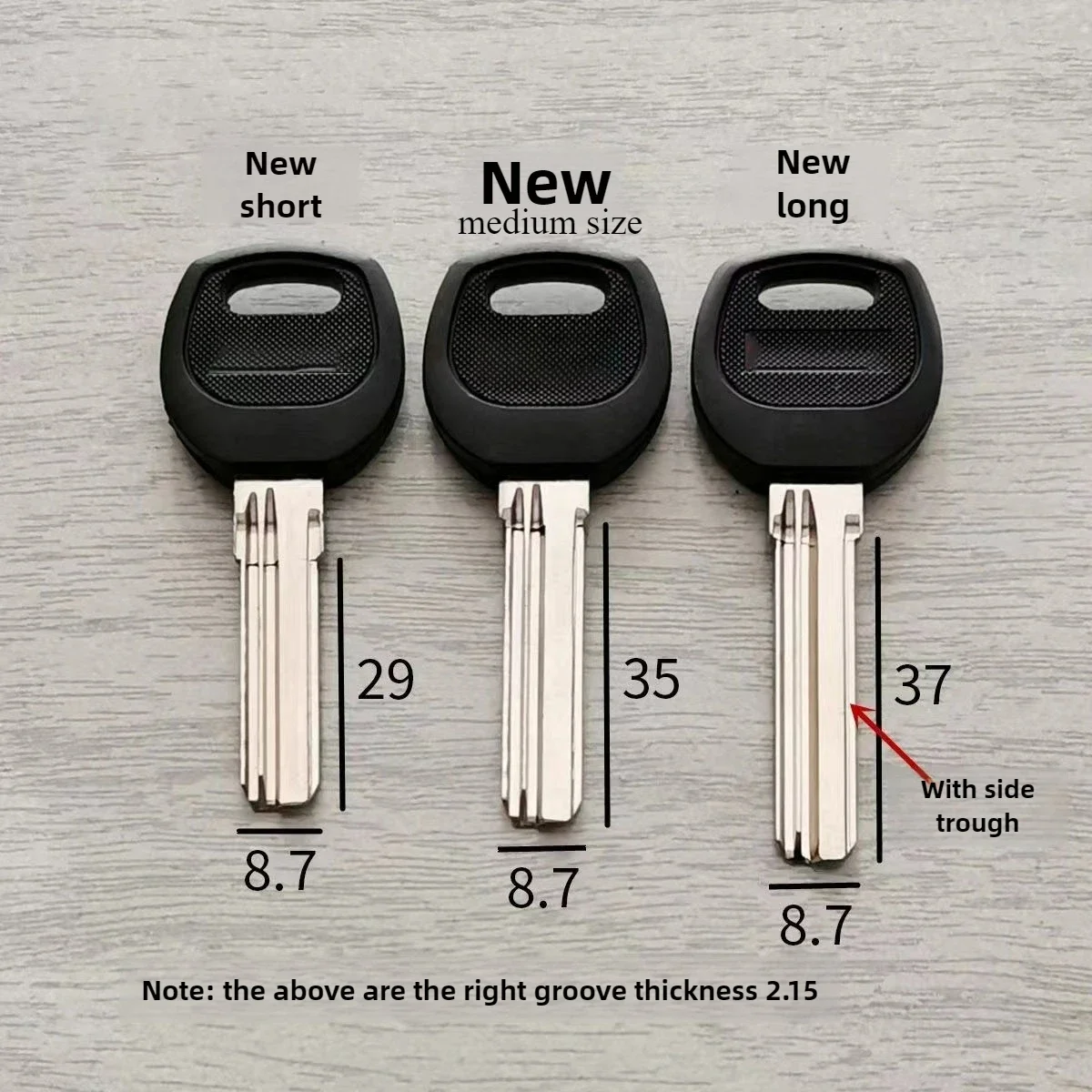 

5PC Long, Medium, and Short New Baili with Edge Groove Key Embryo, Perforated Right Groove Key Embryo